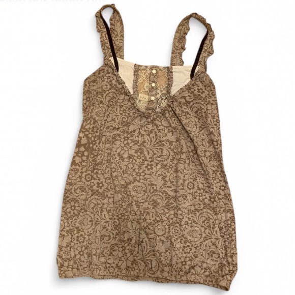Lace and Velvet Detail Tank Top - Picture 1 of 4